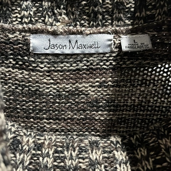 Jason Maxwell Sweater Womens Large Brown Knit Cowl Neck Long Sleeve Casual - Picture 3 of 8